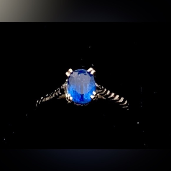 Oval Natural Iolite Oval Solitaire Ring Sterling silver 925 Sz 9 and Sz 11 - Picture 3 of 9